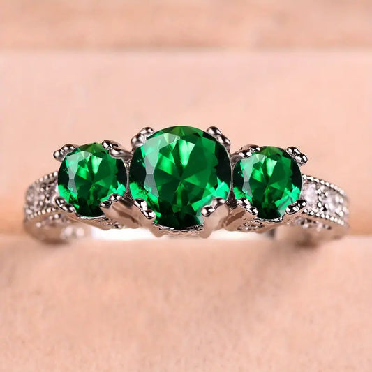 Anillo Esmeralda | Plata