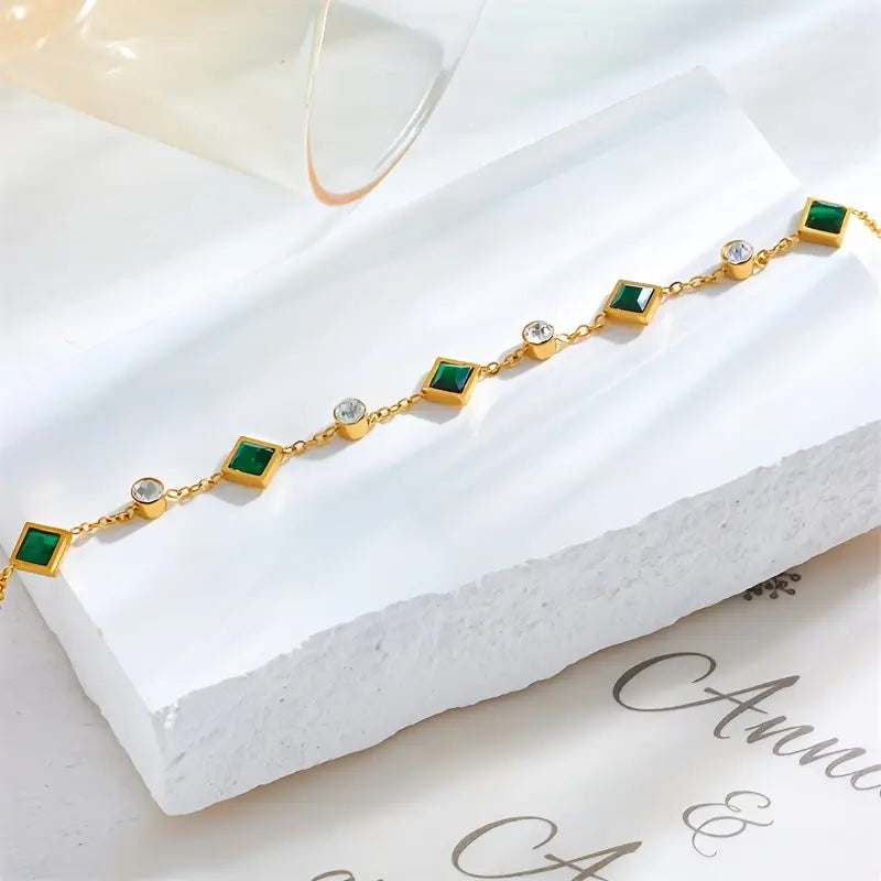 Pulsera Esmeralda | Oro