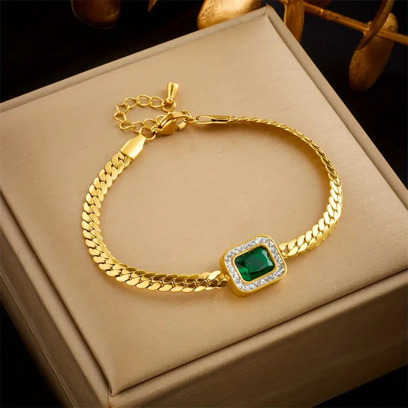 Pulsera Esmeralda | Oro