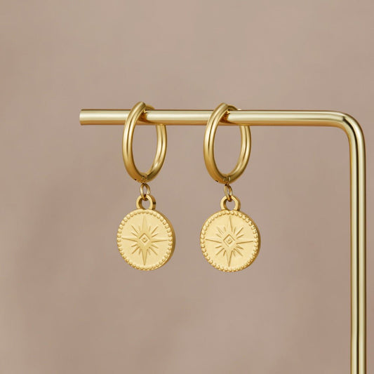 Aros Celestial con Moneda de Oro