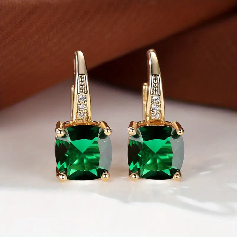 Pendientes Aro con Piedra de Zafiro Mística | Oro