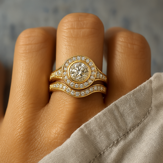 Paquete de Anillos Vintage de Oro con Circonia