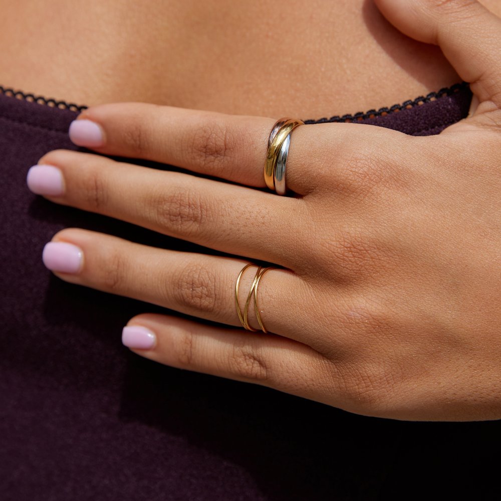 Anillo Elena de Tres Tonos con Aro