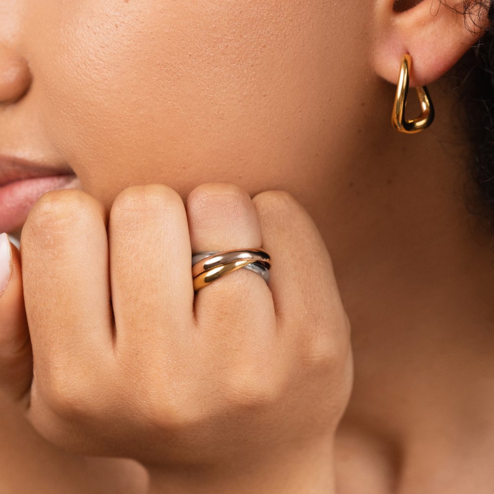 Anillo Elena de Tres Tonos con Aro
