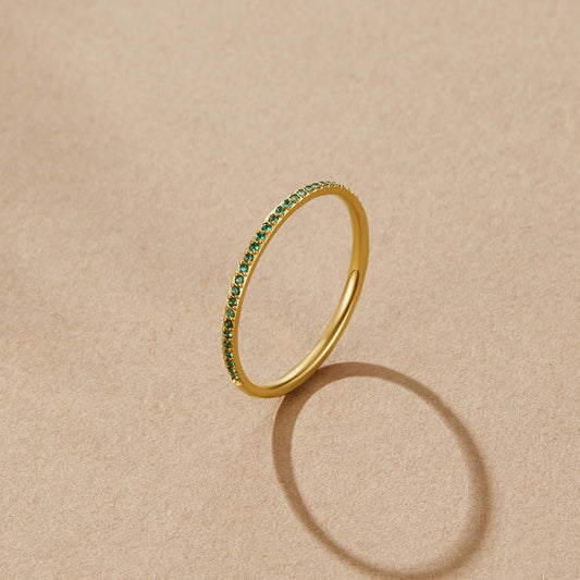Anillo Eternidad con Cristal Esmeralda