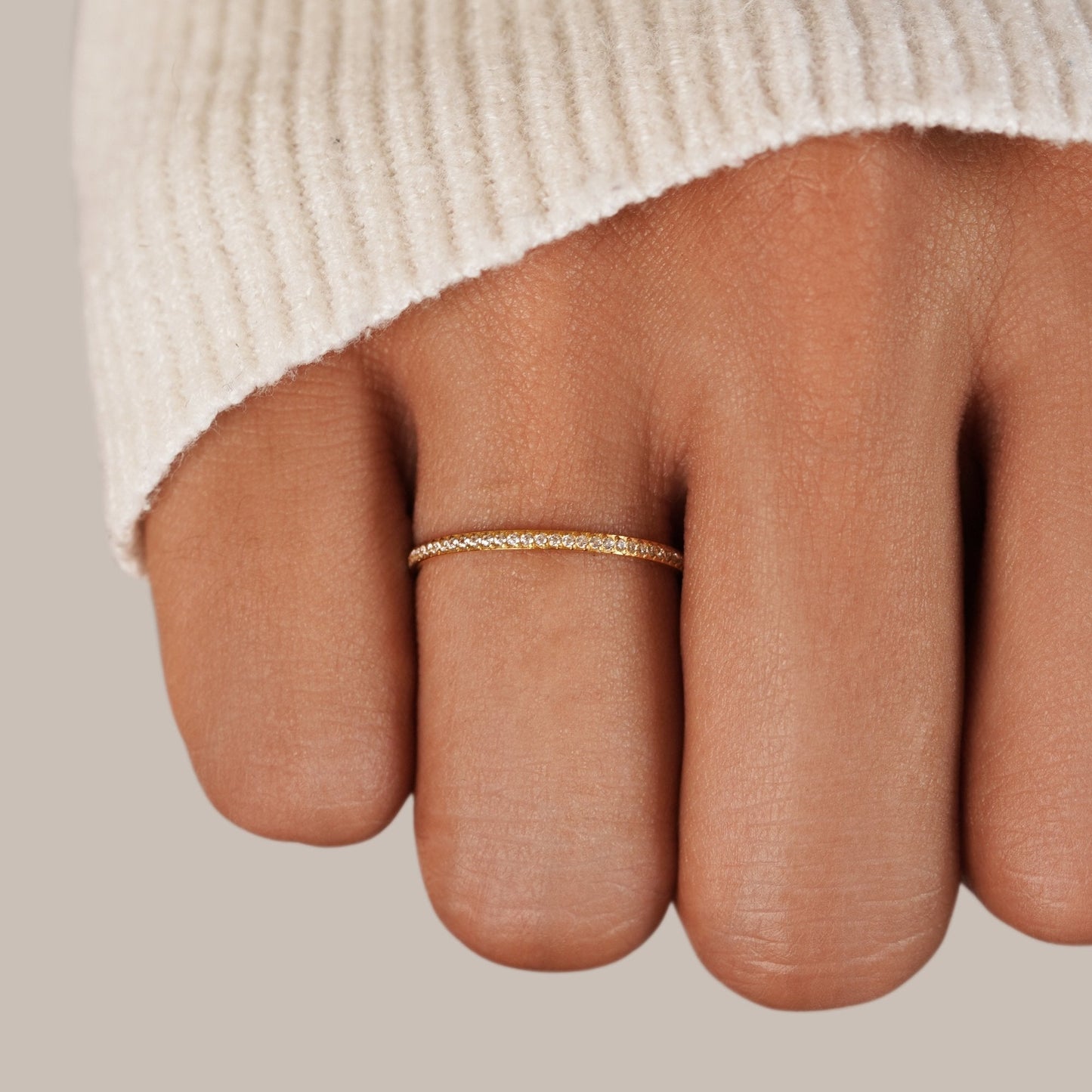 Anillo Eternidad de Cristal 18K