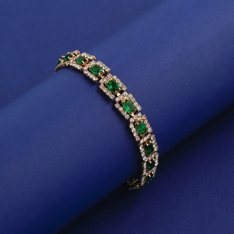 Pulsera Dorada de Esmeralda Llamativa