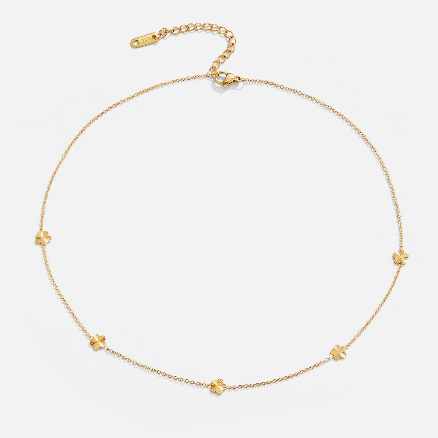 Collar Flower Power de Cadena de Oro 18K