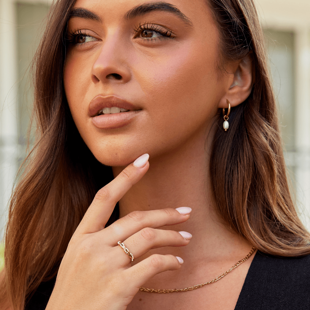 Aros Bella con Perla de Agua Dulce
