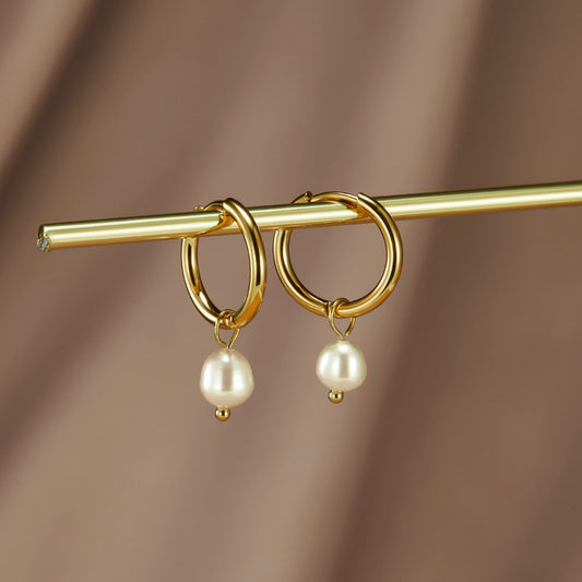 Aros Bella con Perla de Agua Dulce