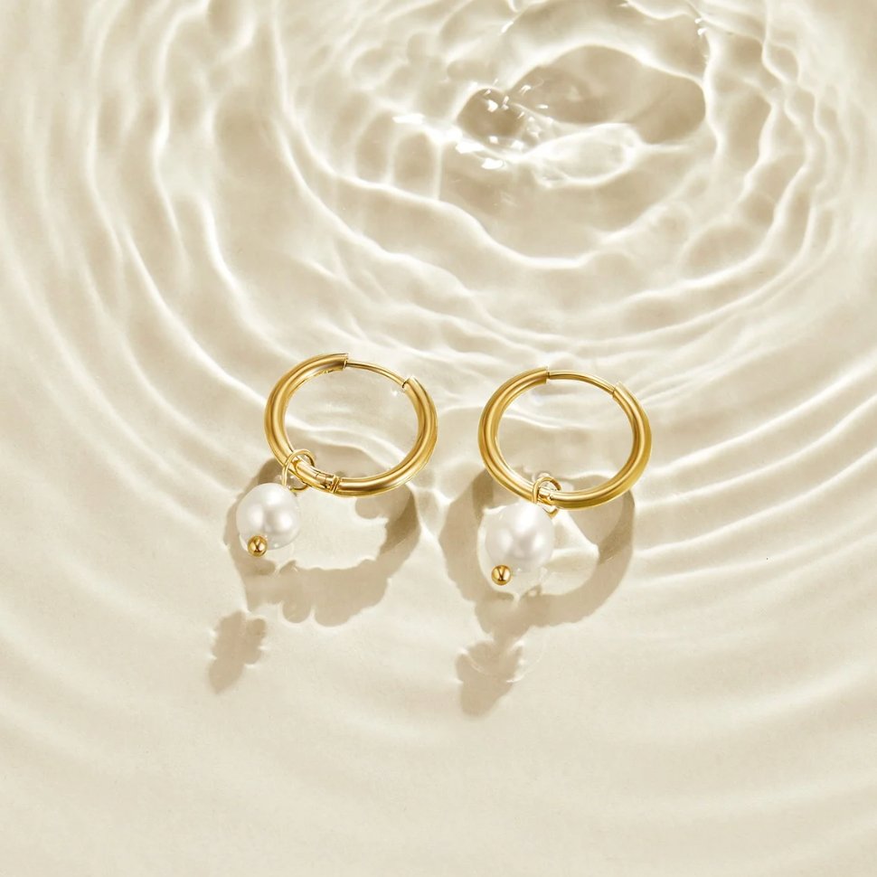 Aros Bella con Perla de Agua Dulce