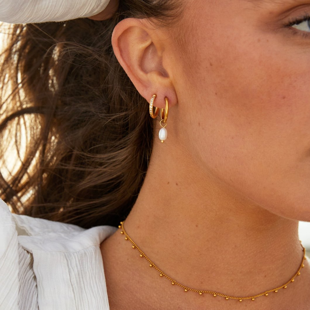 Aros Bella con Perla de Agua Dulce