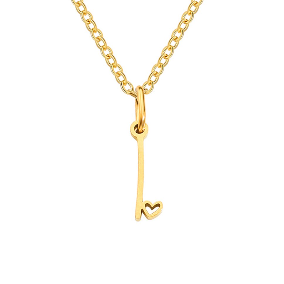 Collar de Corazón con Letra en Oro