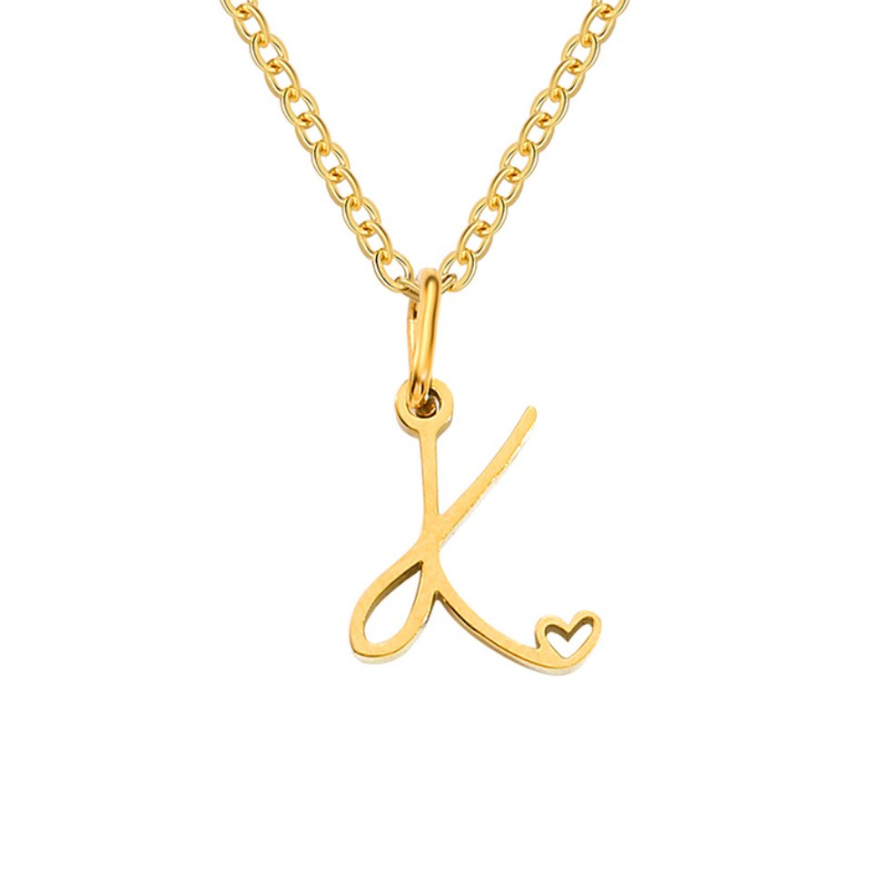 Collar de Corazón con Letra en Oro