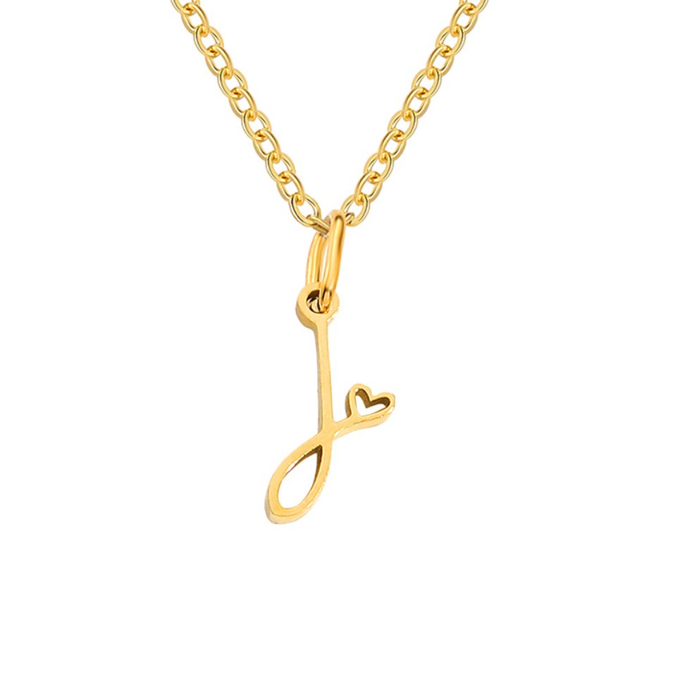 Collar de Corazón con Letra en Oro
