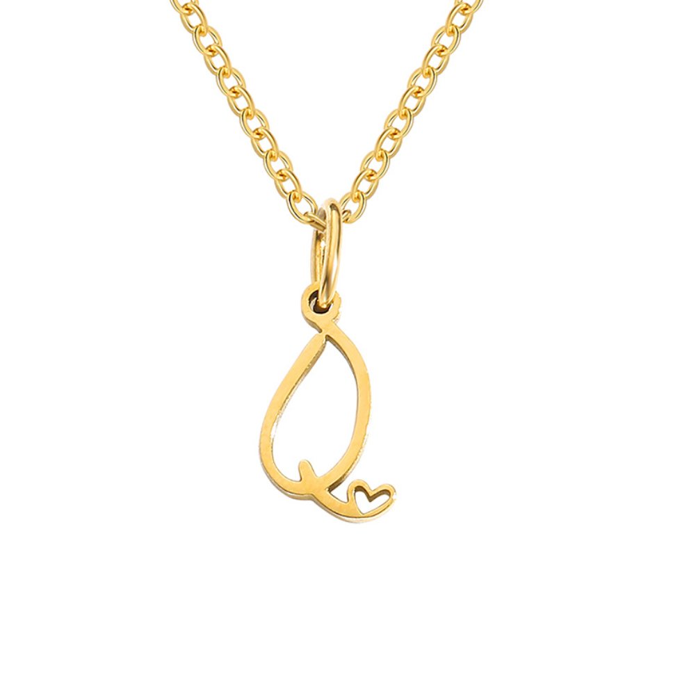 Collar de Corazón con Letra en Oro