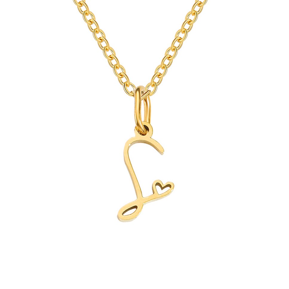 Collar de Corazón con Letra en Oro