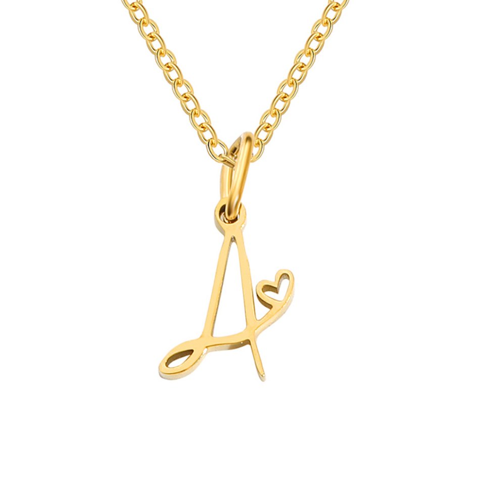 Collar de Corazón con Letra en Oro