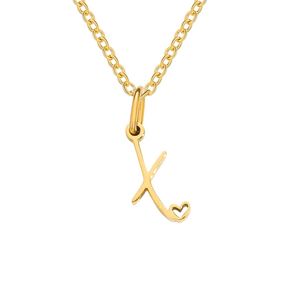 Collar de Corazón con Letra en Oro