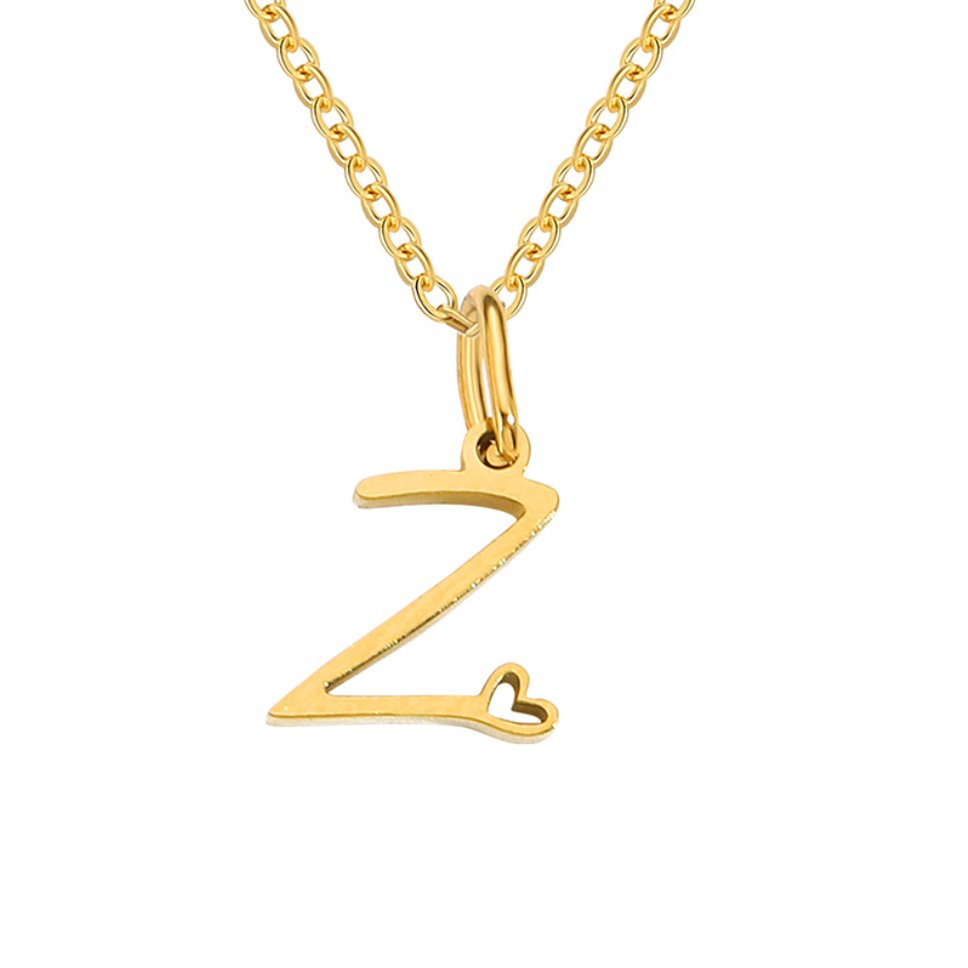 Collar de Corazón con Letra en Oro