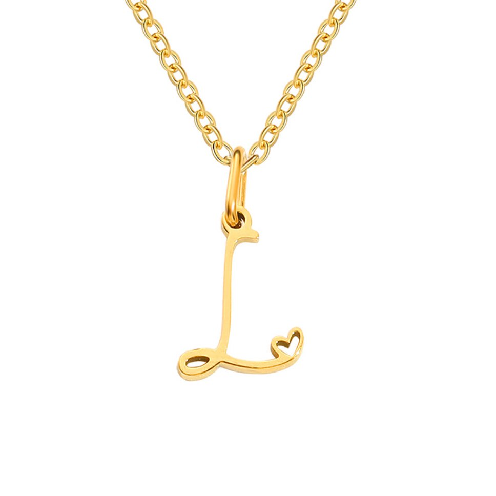 Collar de Corazón con Letra en Oro