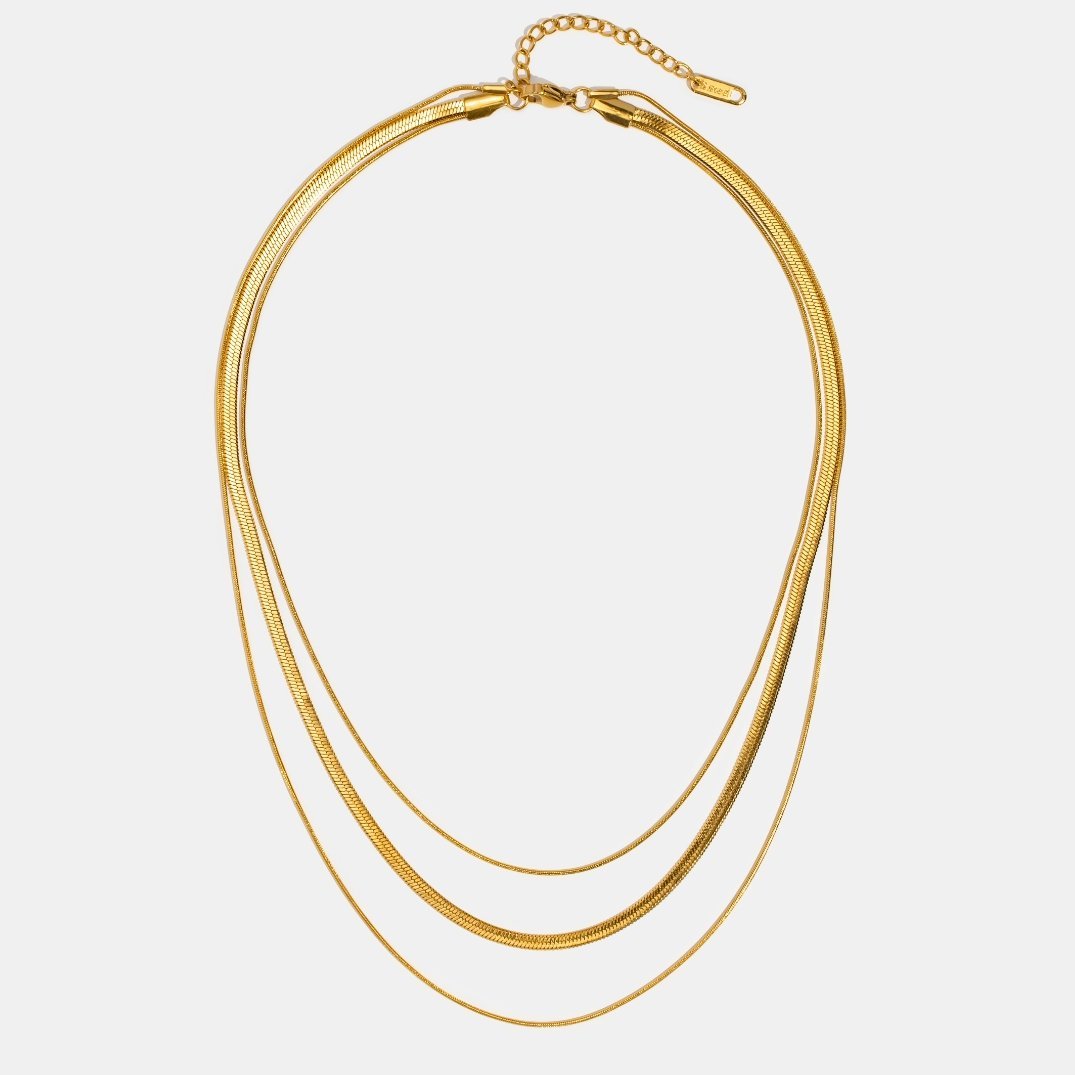 Collar de Cadenas Doradas Multicapa