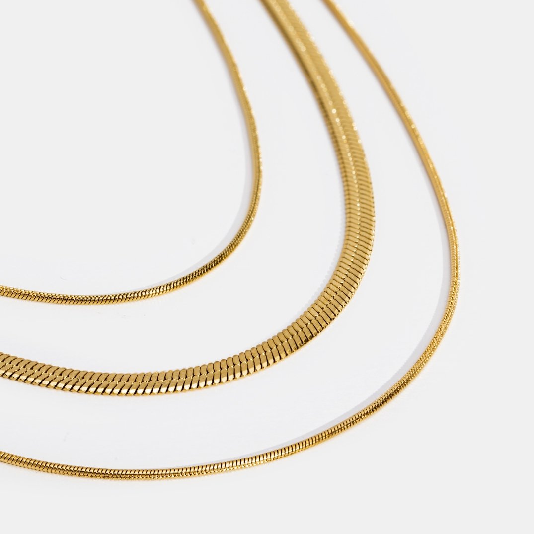 Collar de Cadenas Doradas Multicapa