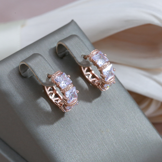 Pendientes Elegantes Revestidos de Cristal