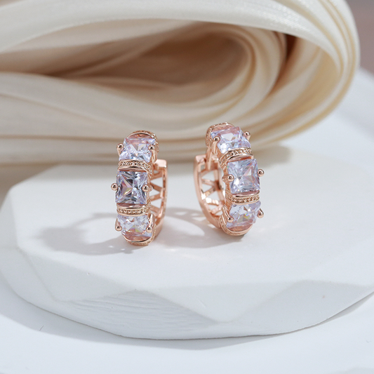Pendientes Elegantes Revestidos de Cristal