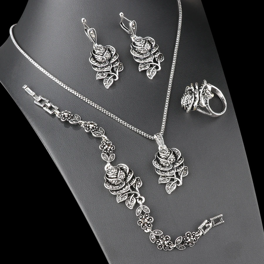 Conjunto Elegante de Circonia en Plata