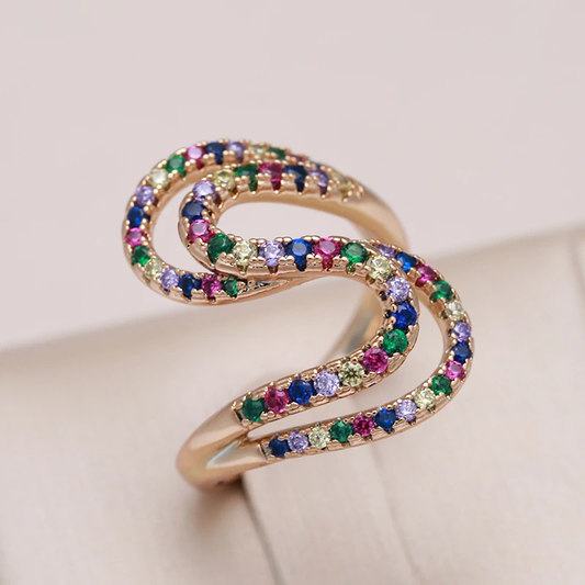 Anillo Elegante con Circonia Multicolor