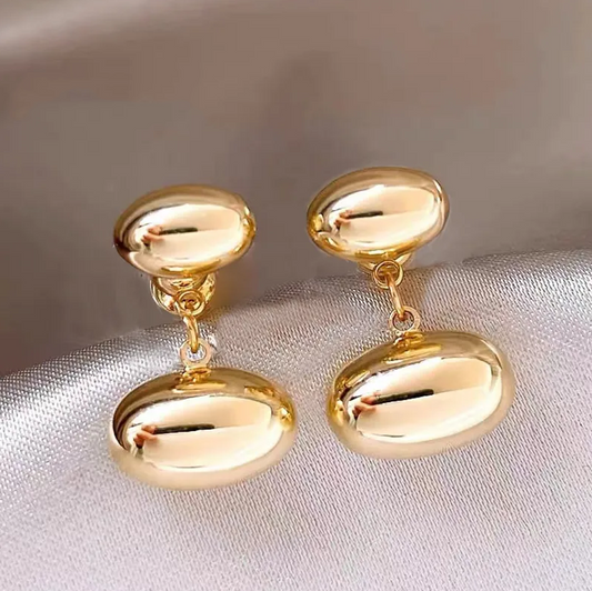 Pendientes Elegantes Dorados Ovalados