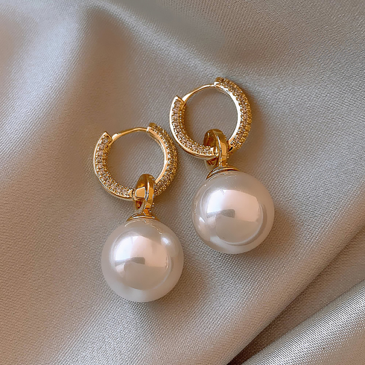 Elegant Zirconia Pearl Earrings