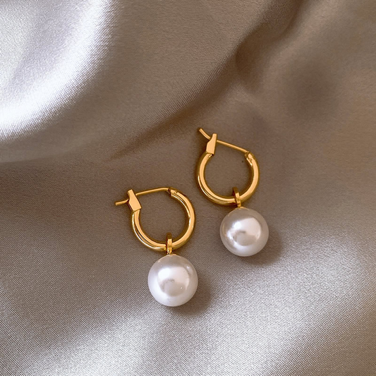 Pendientes Elegantes con Perla de Agua Dulce