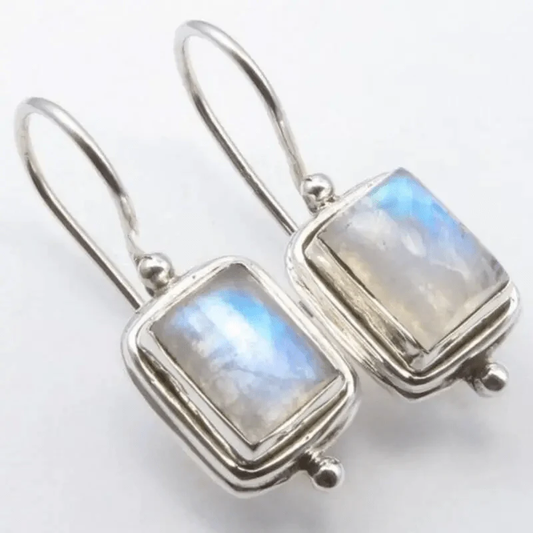 Lustre - Pendientes Cuadrados de Piedra Lunar