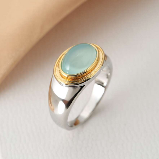 Danna - Anillo Vintage de Granate Verde