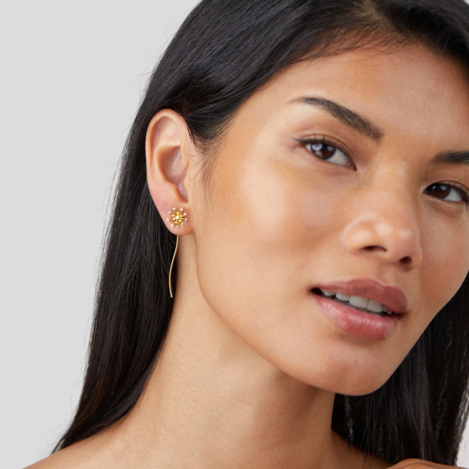 Aros Diente de León de Oro 18K