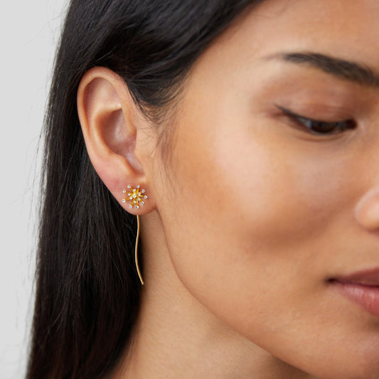 Aros Diente de León de Oro 18K