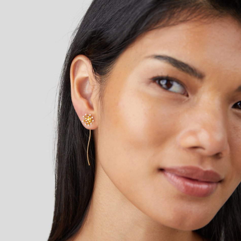 Aros Diente de León de Oro 18K