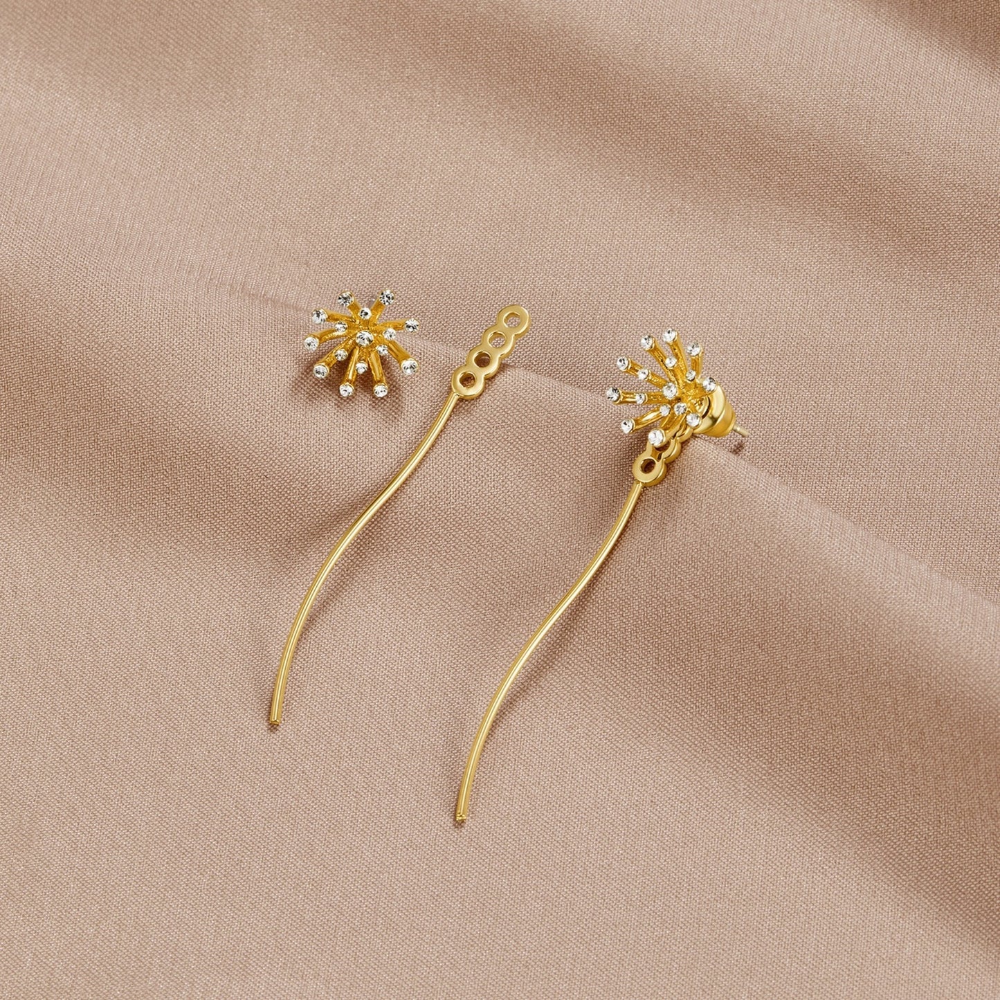 Aros Diente de León de Oro 18K
