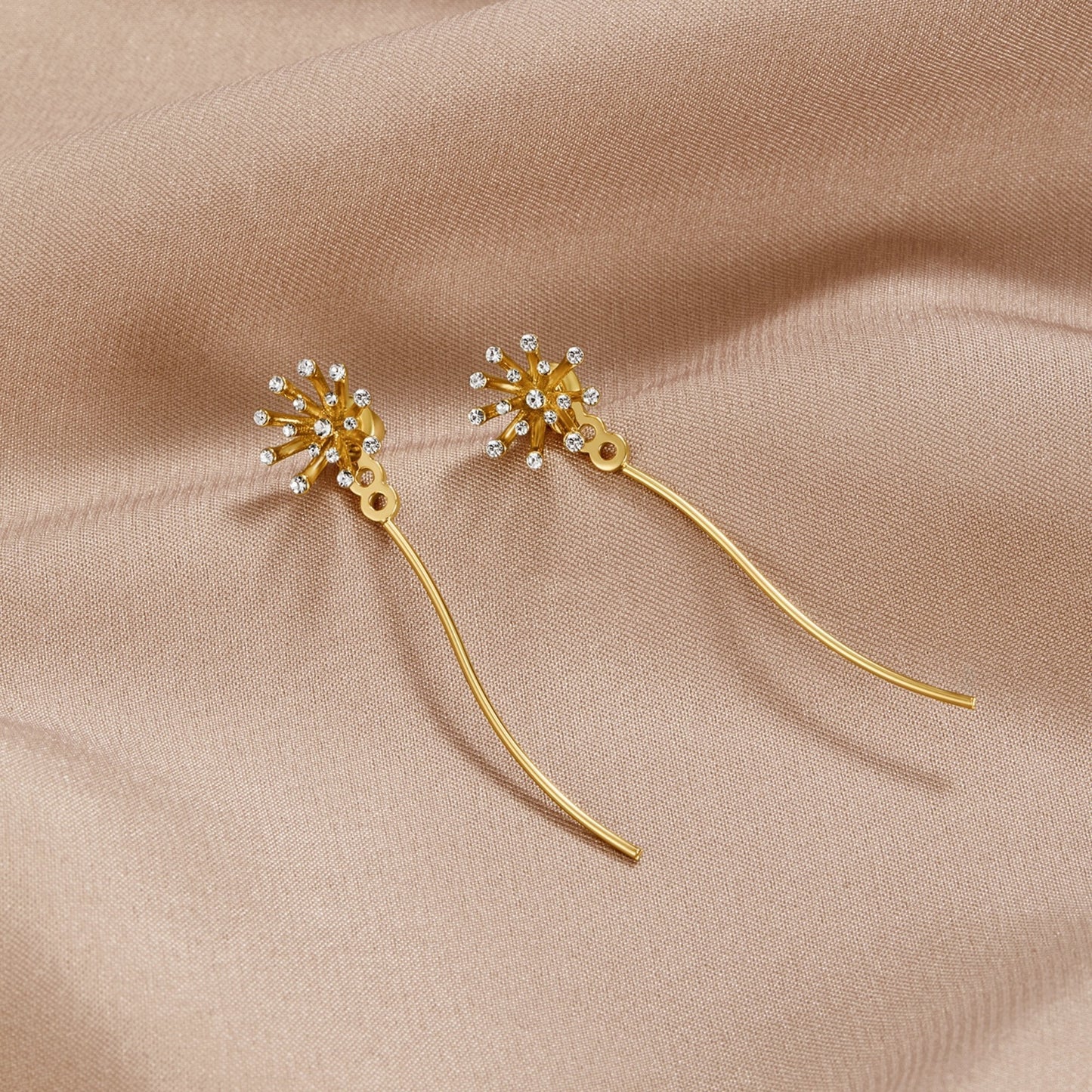 Aros Diente de León de Oro 18K