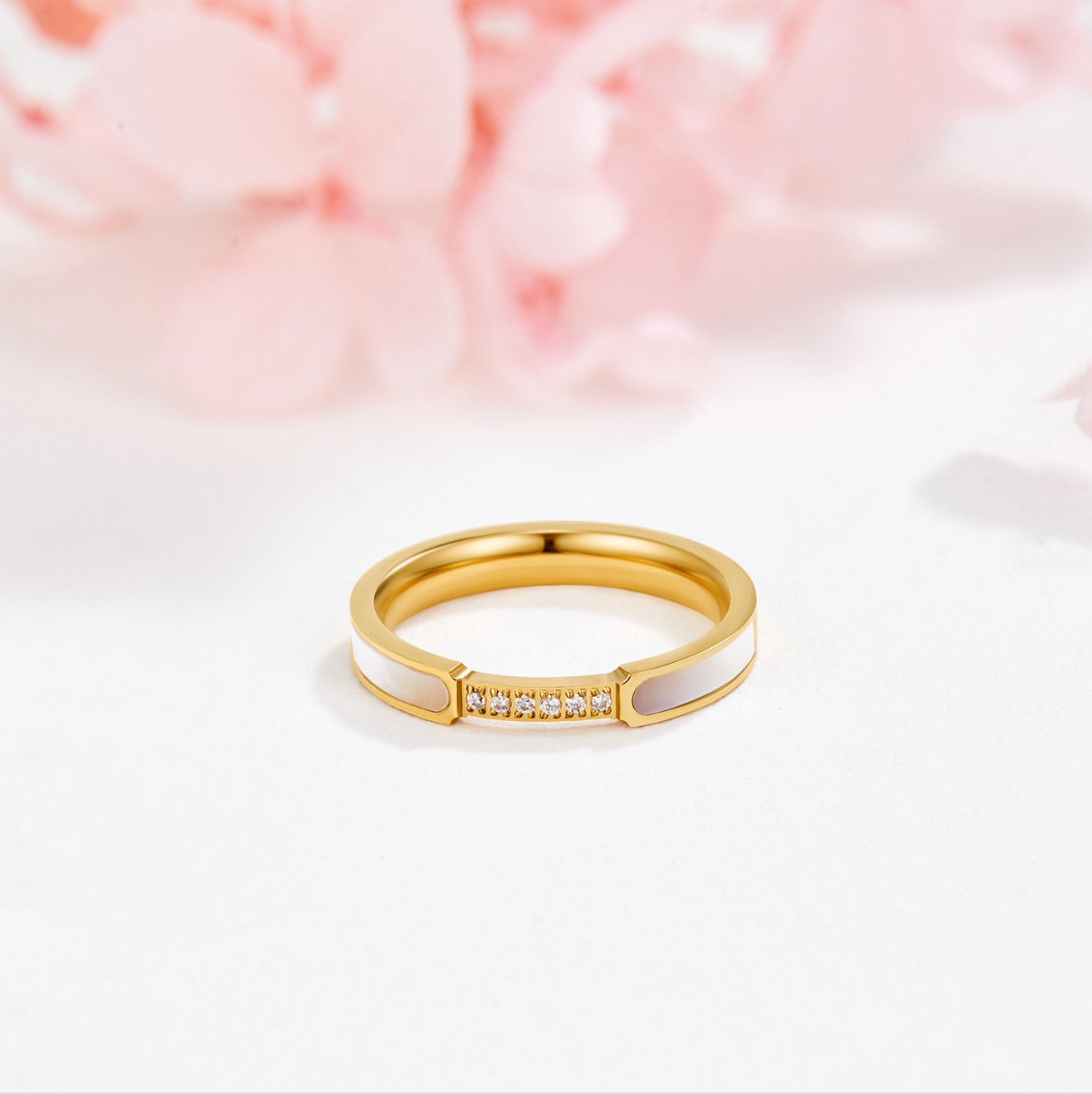 Anillo de Nácar y Cristal