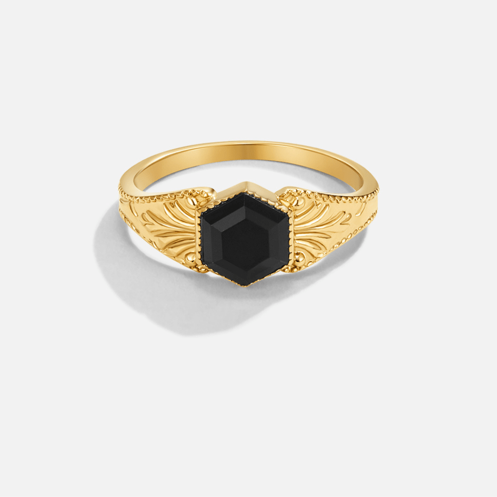 Anillo Phoenix de Ónix Negro