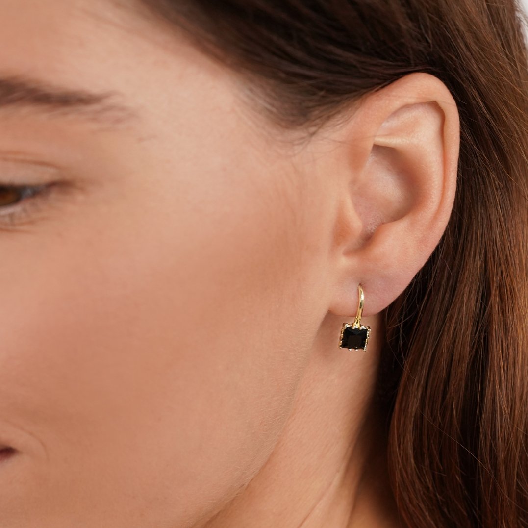 Aros Piper Colgantes de Cristal Negro