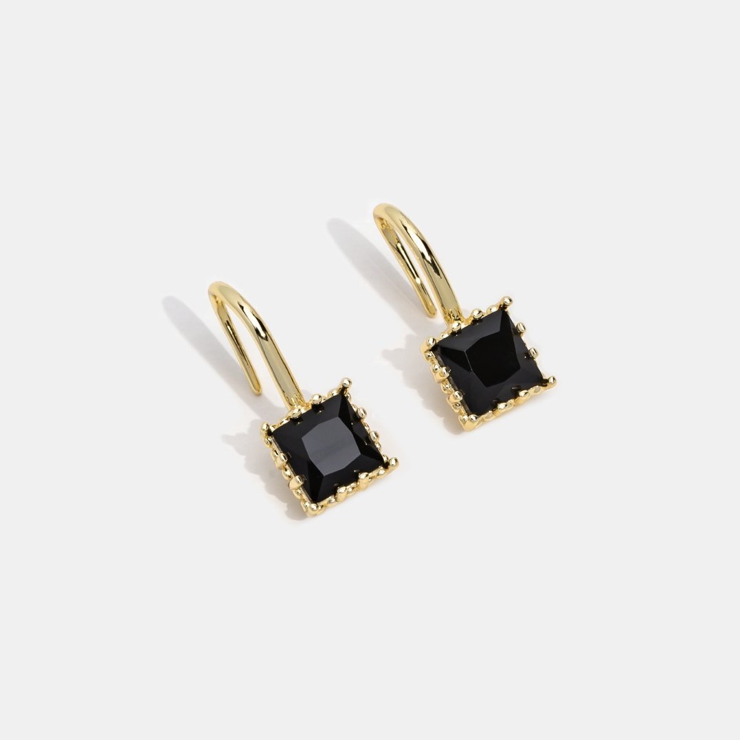 Aros Piper Colgantes de Cristal Negro