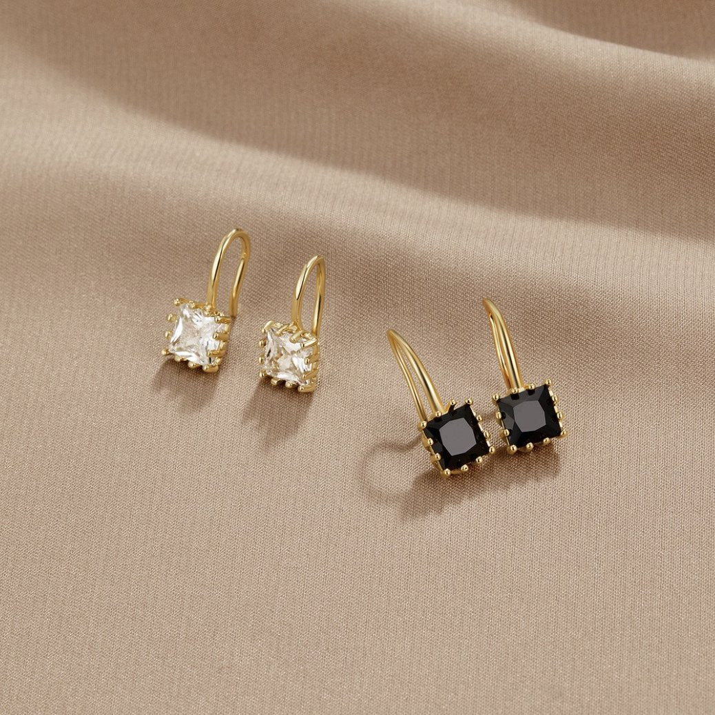 Aros Piper Colgantes de Cristal Negro
