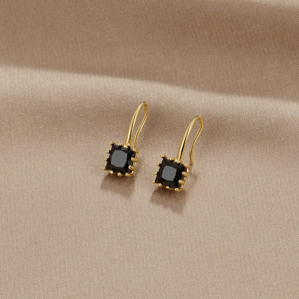 Aros Piper Colgantes de Cristal Negro