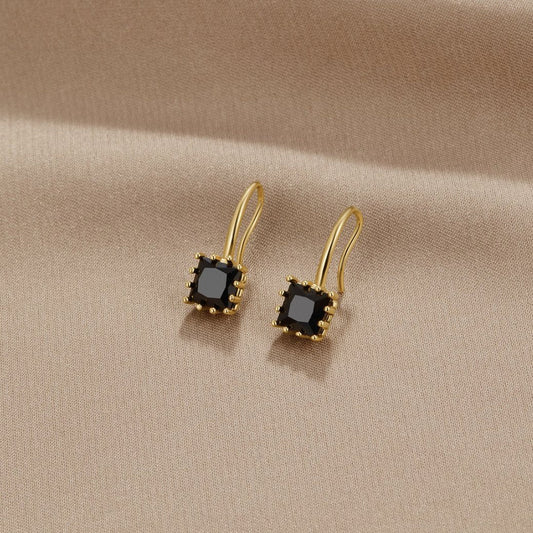 Aros Piper Colgantes de Cristal Negro