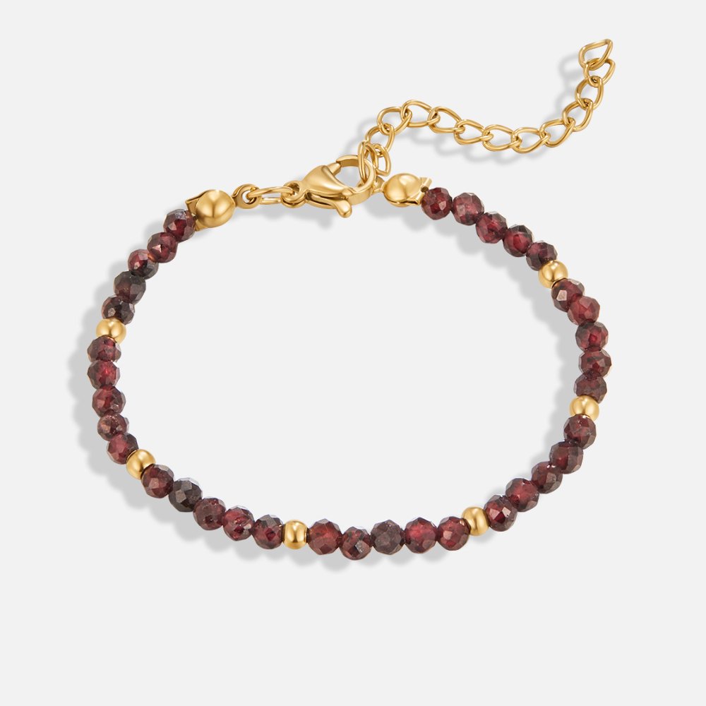 Pulsera de Cuentas con Granate Rojo