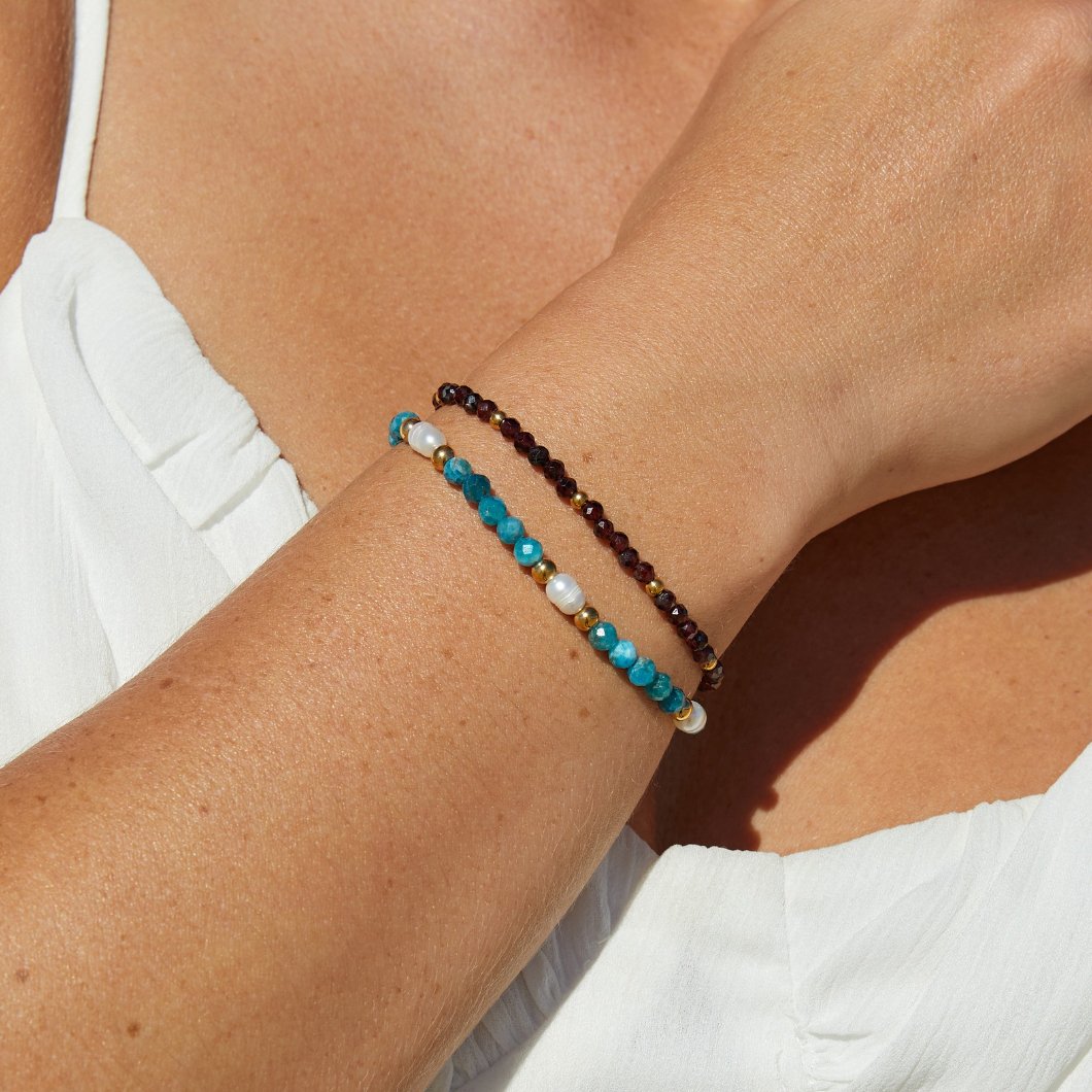 Pulsera de Cuentas con Granate Rojo
